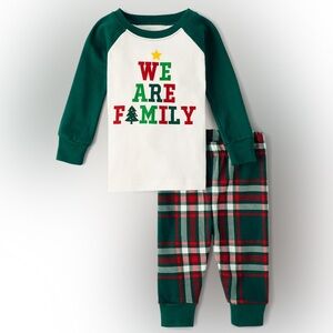 Toddler Matching Family We Are Family Snug Fit Cotton Pajamas - Green (3T)
